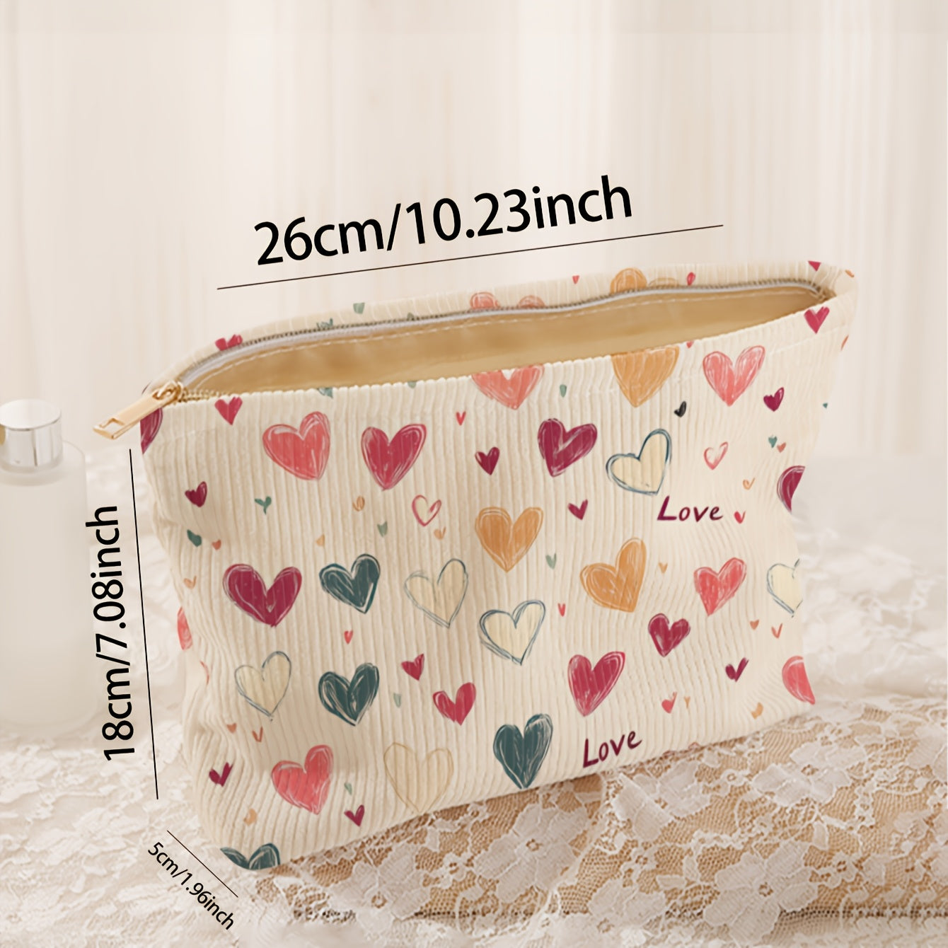 Hartpatroon make-up tas
