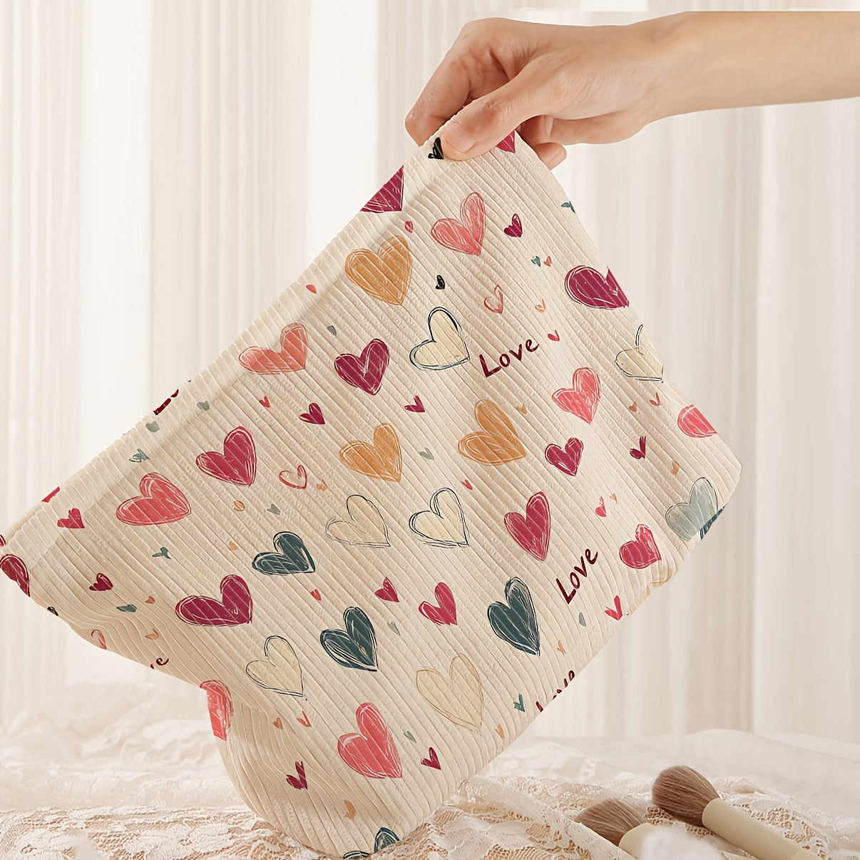 Hartpatroon make-up tas
