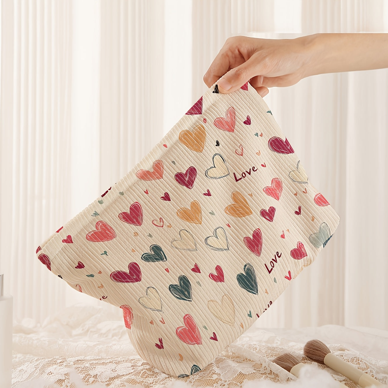 Hartpatroon make-up tas
