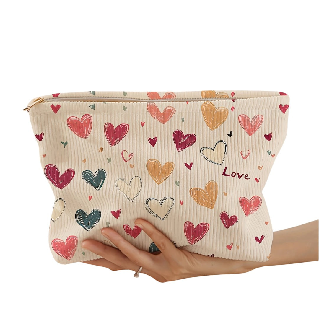 Hartpatroon make-up tas