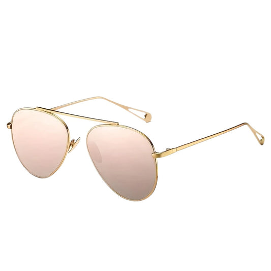 Elegante gouden ovalen Zonnebrillen