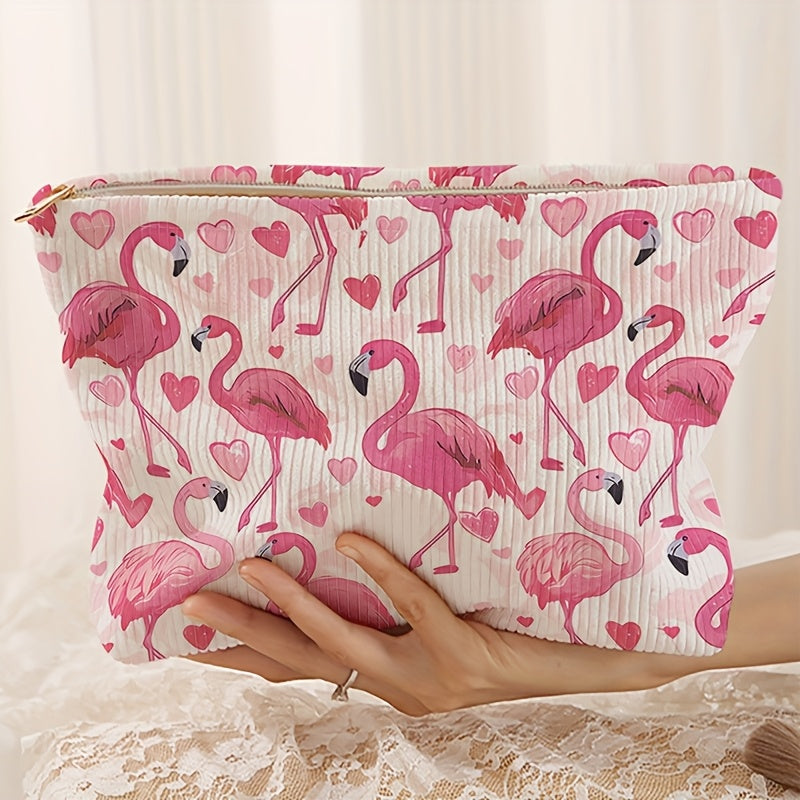 Flamingo Print Make-up Tas