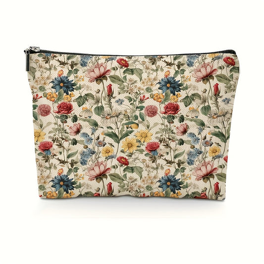 Vintage Bloemen Make-up Tas